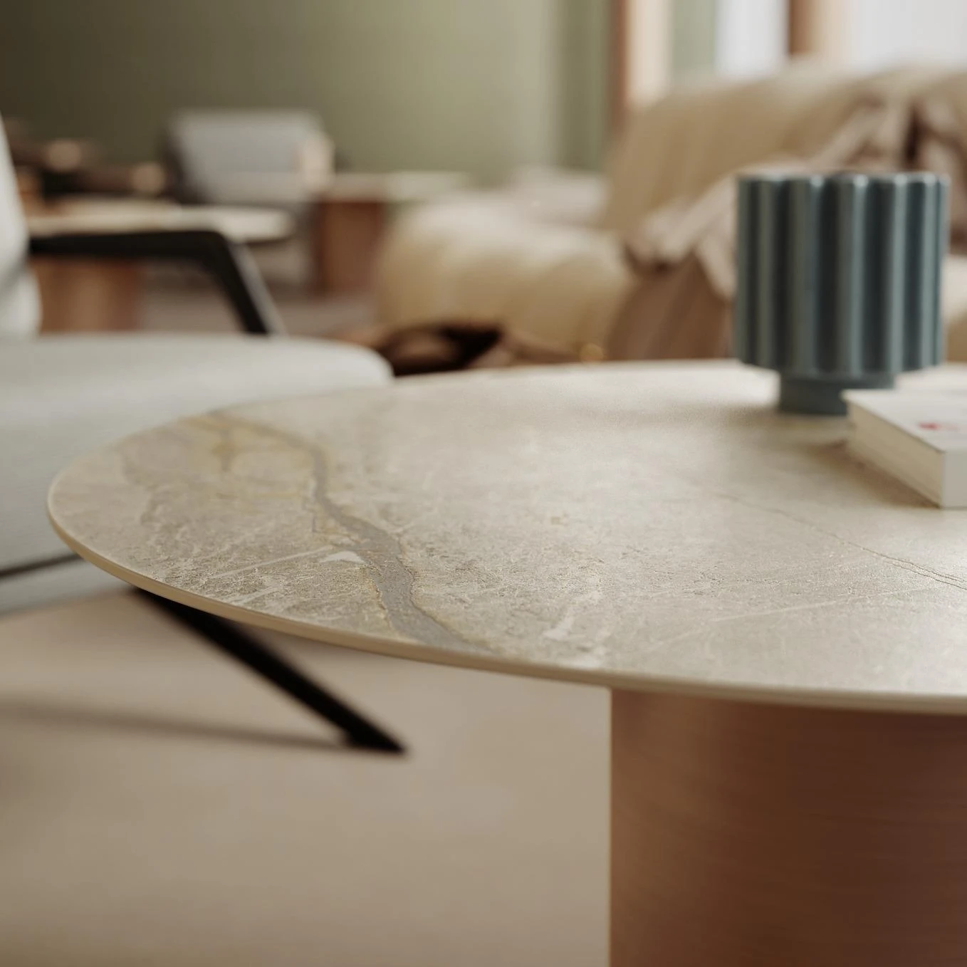 Keramisch tafelblad met relief