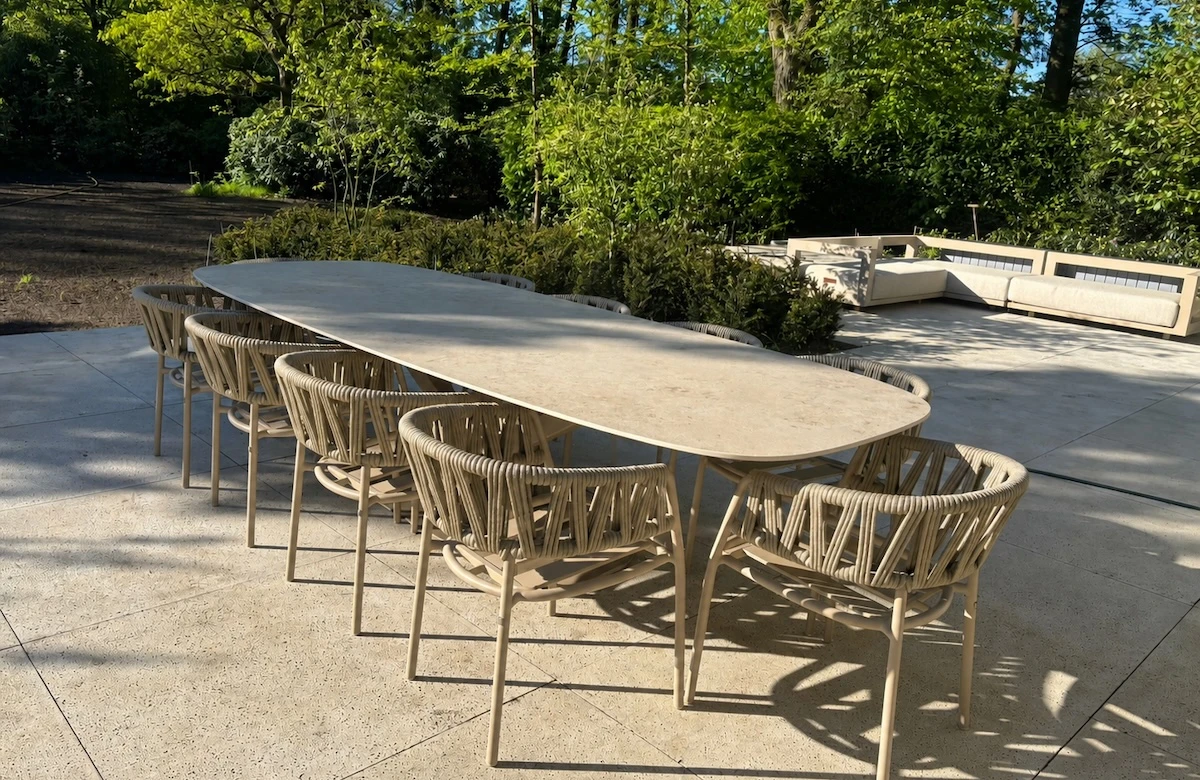 Keramische buitentafel maatwerk