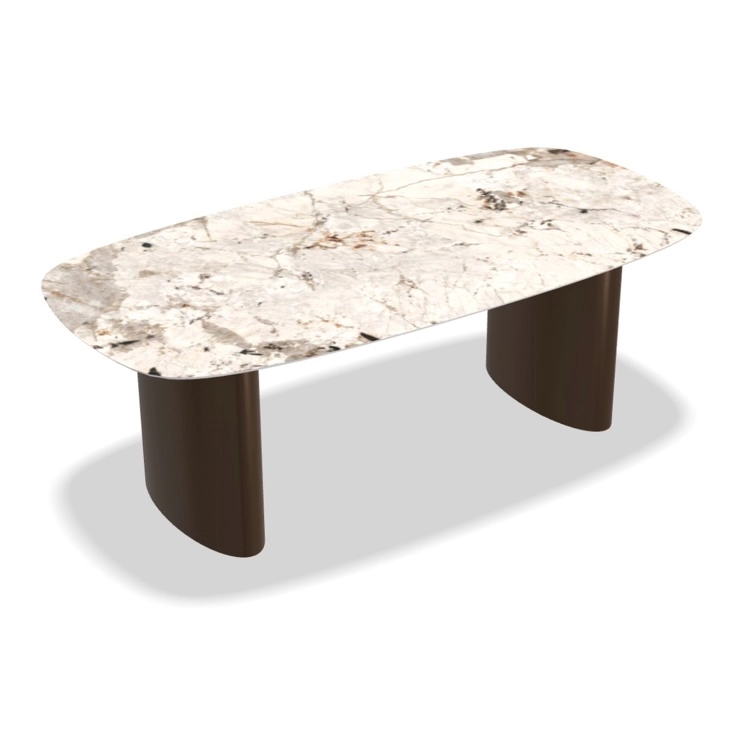 Keramische eettafel deens ovaal ellipse poot