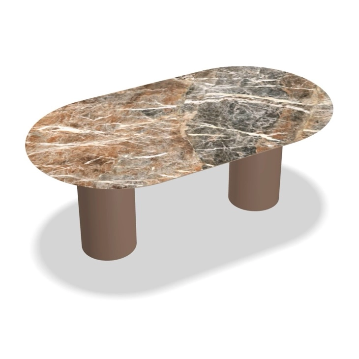 Keramische eettafel halfrond cilinder